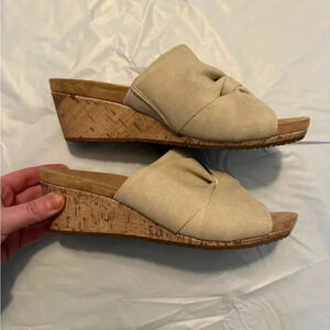 Life Stride Mallory Slide Cork Wedges Size 8.5